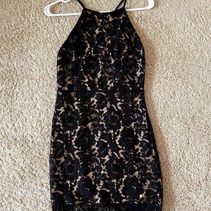 ASTR Sexy Black Lace Bodycon Mini Dress